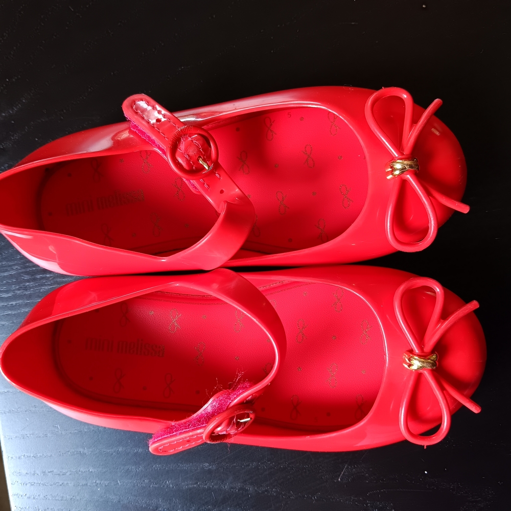 Mini Melissa Red Dress Shoes with Bow